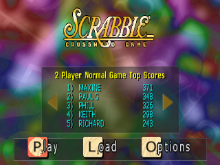 Scrabble title screen for Playstation